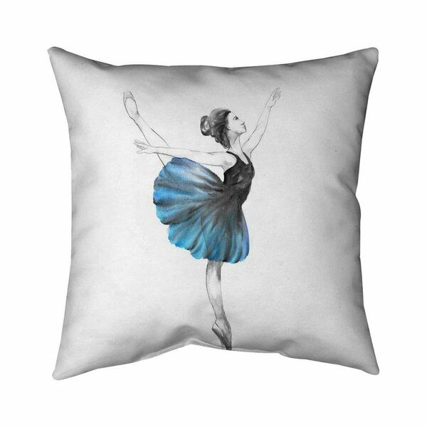 Begin Home Decor 26 x 26 in. Small Blue Ballerina-Double Sided Print Indoor Pillow 5541-2626-SP50